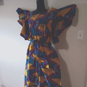 Beautiful New Handmade African Ankara Jumpsuit Large